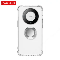 Magnetic Ring Stand Holder Transparent Soft TPU Shockproof Phone Case - Xiaomi 10T (Silver)