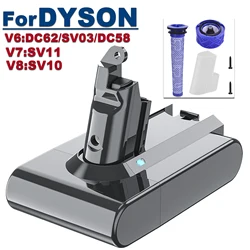 21.6V 6.0Ah V6 Battery For Dyson DC62 58 SV03 V7 Battery For Dyson Vacuum Cleaner V8 Battery For Dyson SV10 Replacement Battery