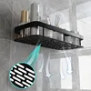 Punch-free Bathroom Shelf Shelves Wall Mounted Shampoo Storage Rack For Kitchen Holder Square Aluminum Bath Organizer Accessorie 4