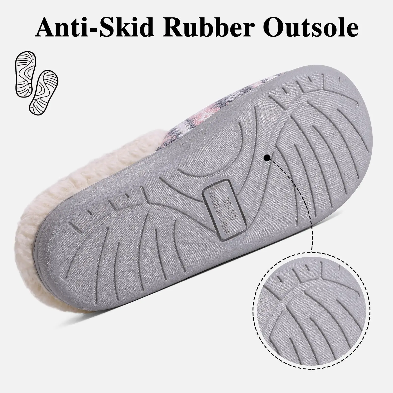 Comwarm Warm Knit Plush Slippers For Women Soft Fluffy Fuzzy House Slippers Indoor Fleece Lined Winter Slippers with Memory Foam 3