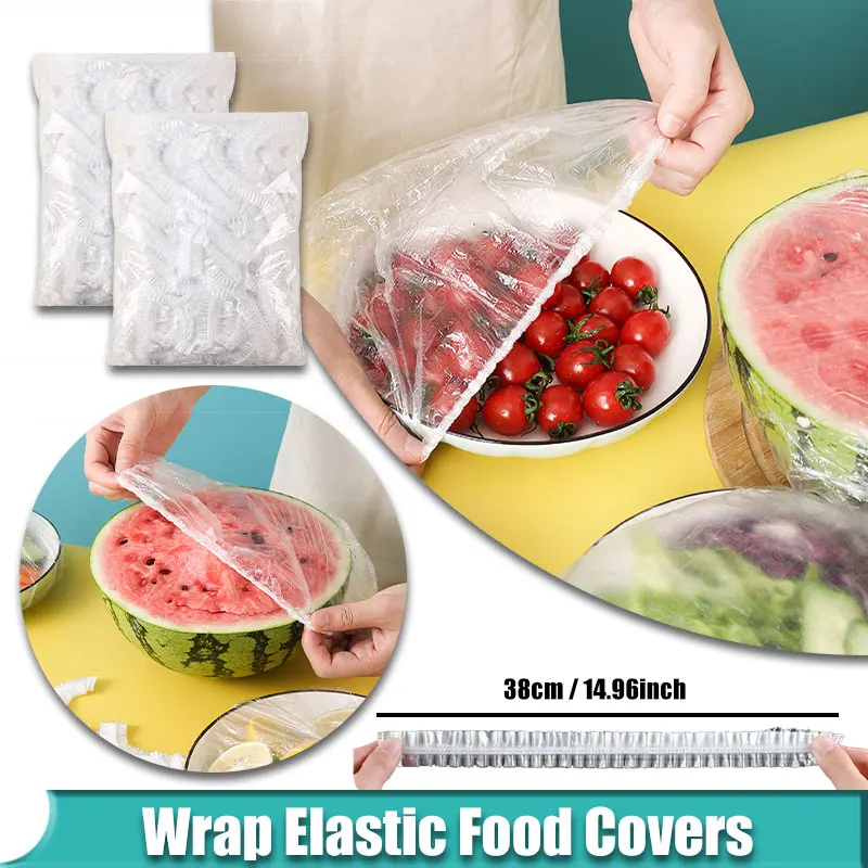 

Disposable Food Cover Plastic Wrap Elastic Food Lids Home Foods Freshing Seal Refrigerator Fresh Keeping Saver Bag Kitchen Tools
