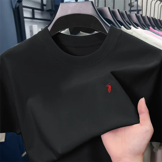 100% cotton men's short-sleeved T-shirt, fashionable brand Paul Boni printed summer new high-end comfortable casual round-neck t