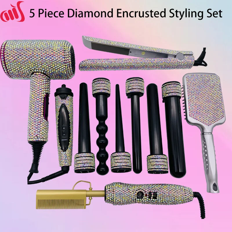 Hair Hot Tools Bling Crystal DiamondHair Styling Tools Kit
