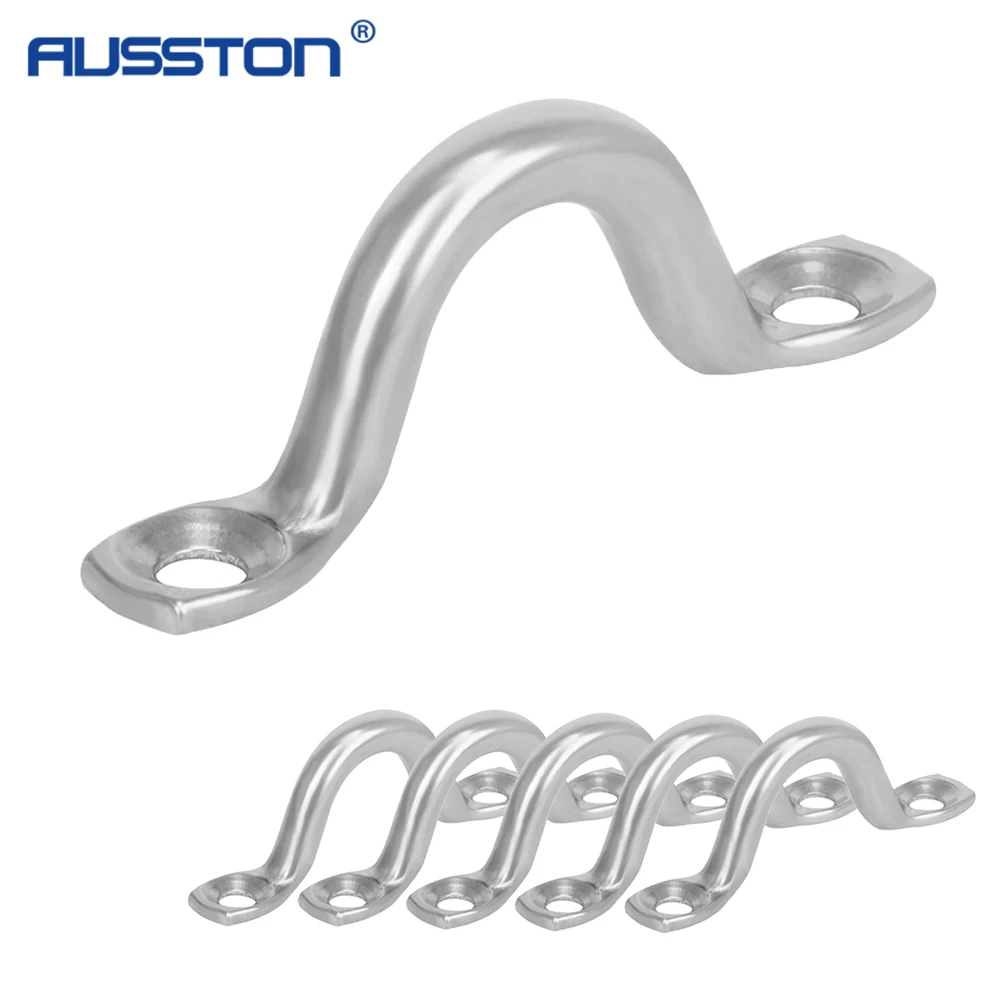 8Pcs 316 Stainless Steel Pad Eye Plate, Boat Top Pad Eye Deck Loop Strap Tie Down Anchor, Ceiling hook for Kayak Canoe Rigging befenybay 8pcs lot 5 holes 90 degree joint board plate l shape corner bracket connection joint strip for 2020 aluminum profile