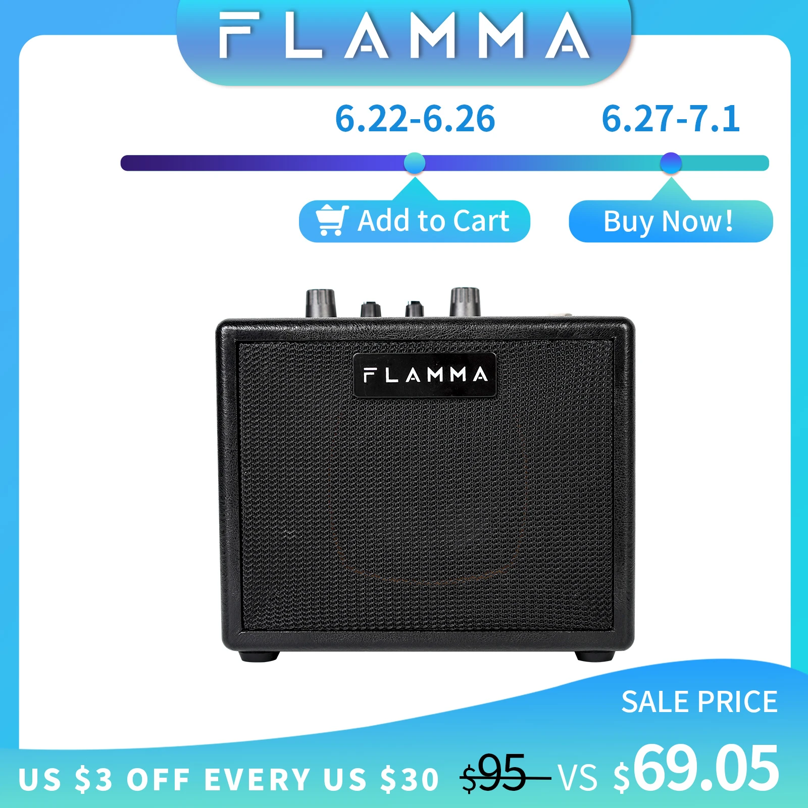 Flamma Fa05 Electric Guitar Amplifier Amp Bluetooth Combo Amplifier