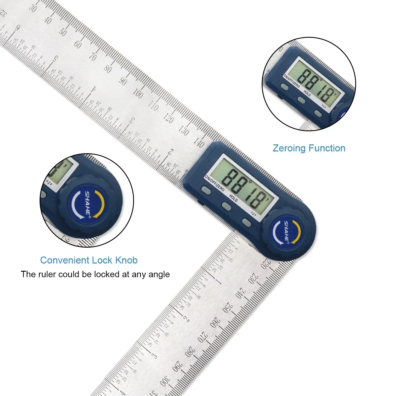 Shahe 200/300mm Digital Angle Meter Inclinometer Stainless Steel Angle Digital Ruler Protractor Electron Goniometer Finder digital angle protractor,angle measuring tool,angle protractor,digital angle meter,digital inclinometer