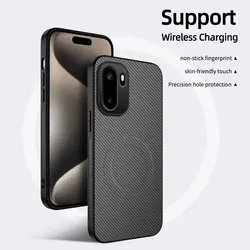 Magnetic Carbon Fiber Textured Shockproof Case - Skin - Feel Anti - Drop Cover for Oneplus ACE6T (GRAY)