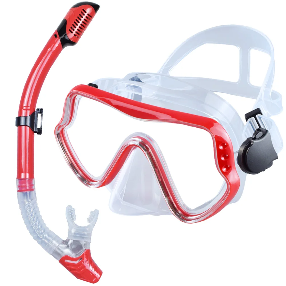 Adult Panoramic View Scuba Mask & Snorkel Set for Professional Diving and Swimming Training