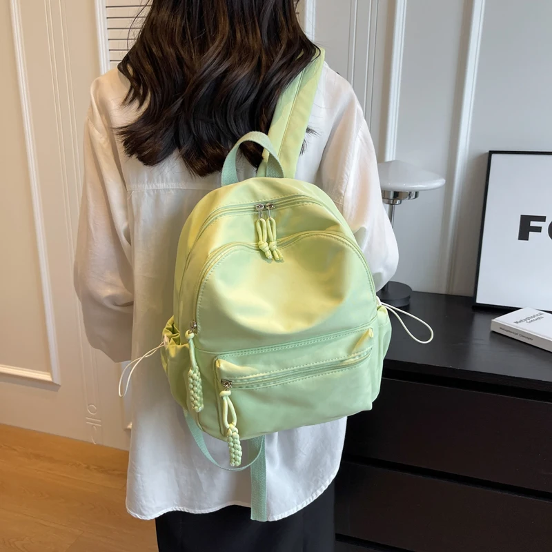 Women's 2024 New Backpack Versatile Fashion Solid Color Backpack Mini Small and Minimalist Mochila