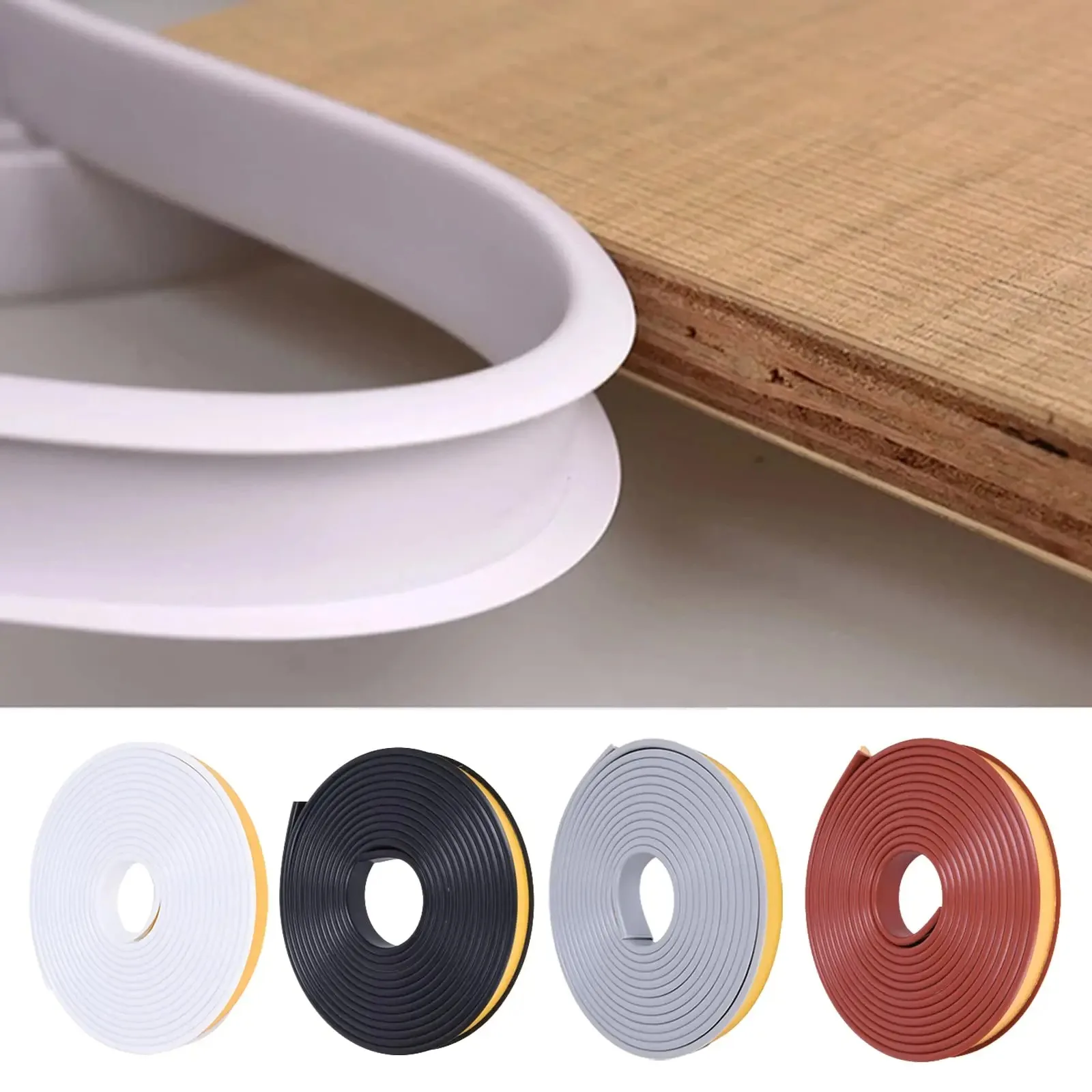 Furniture Edging Tape Decorative Edge Strip 5M U Edge Banding Veneer Edging Wood Furniture Soft TPE Edgeband White Black Beige Gray odd