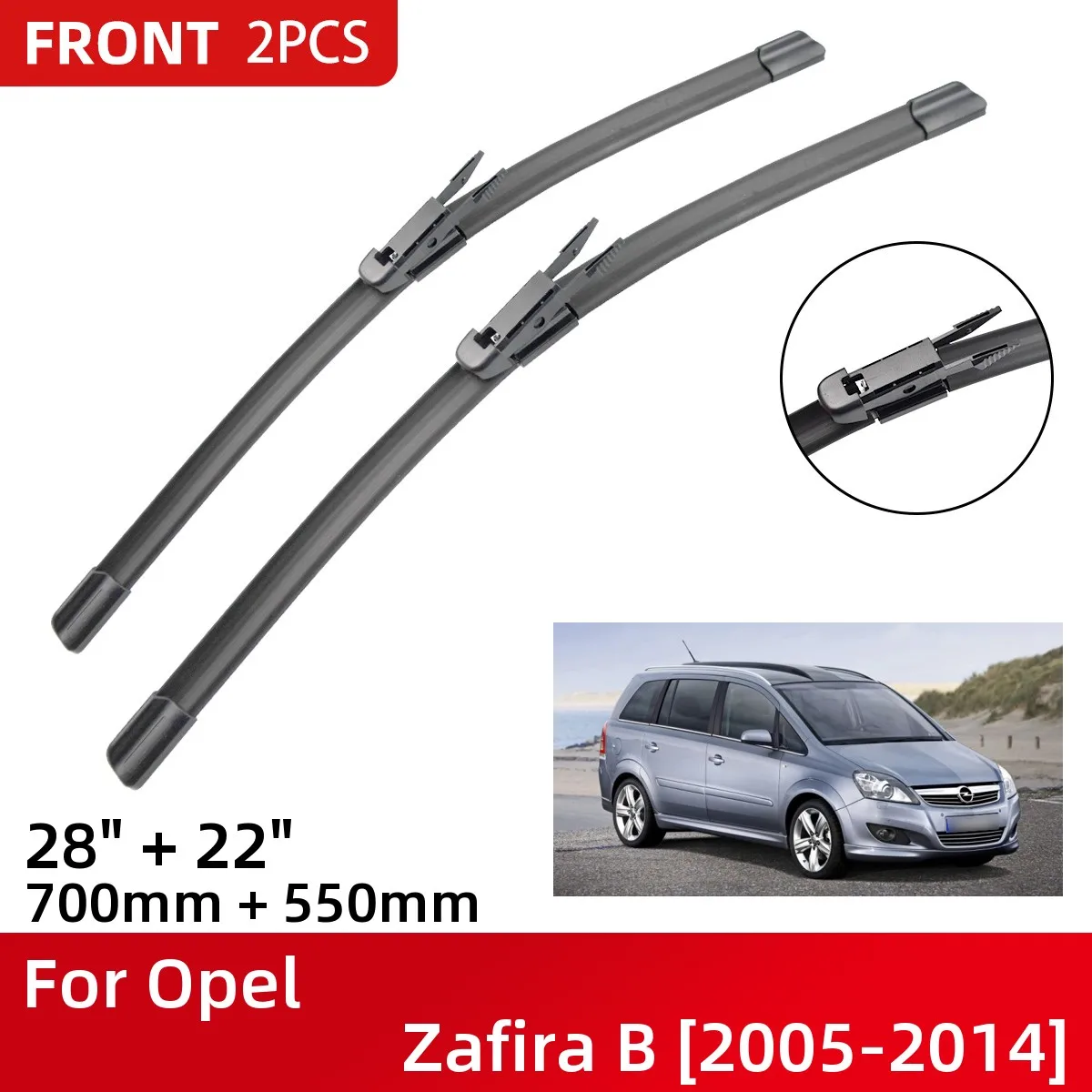 FrontWiperBladesForOpelZafiraB20052014WindshieldWindscreen