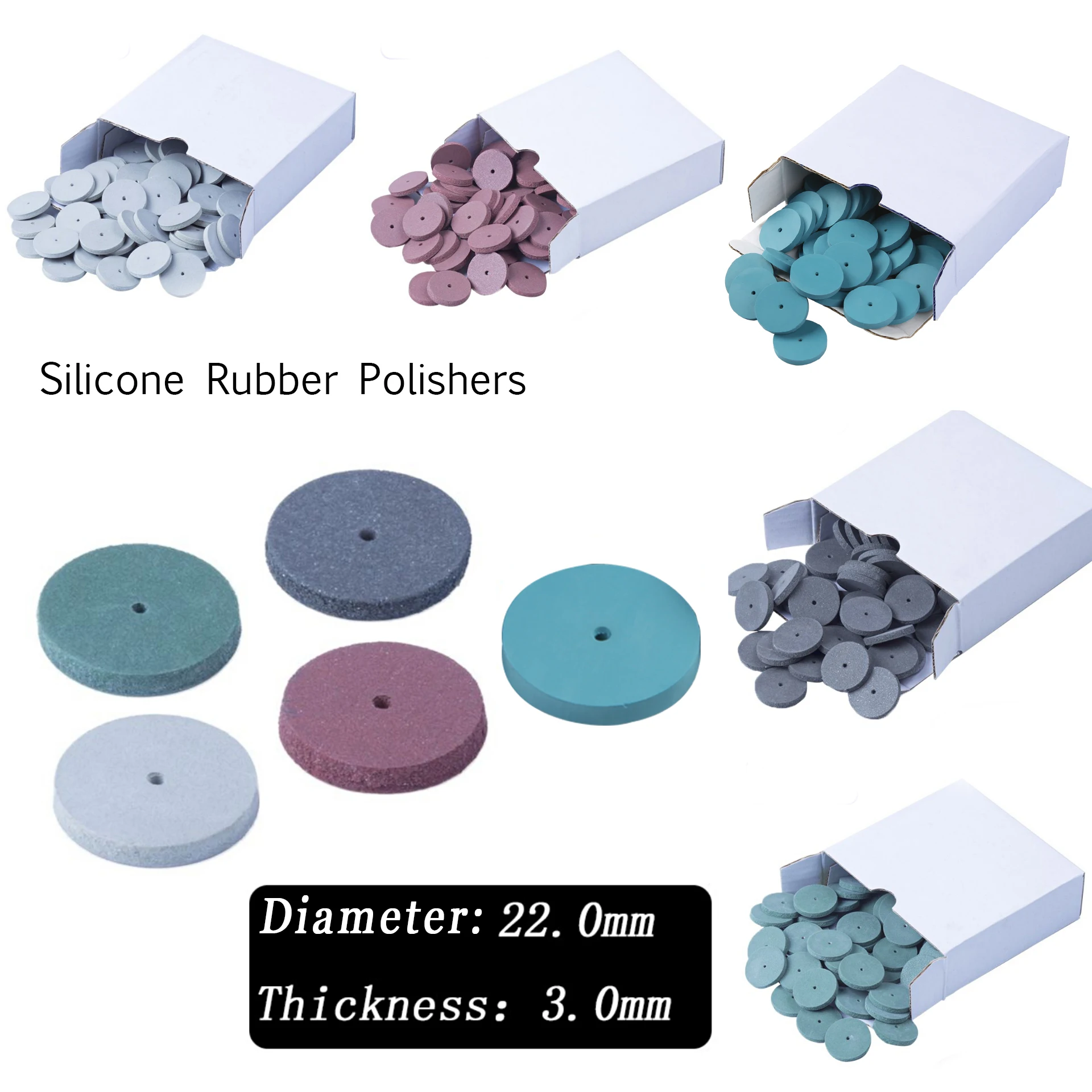 100PcssetDentalPolishingWheelsBursSiliconeRubberPolishersFor