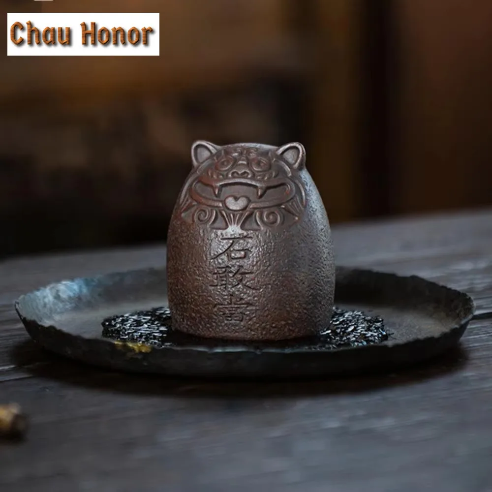 Yixing Boutique Purple Clay Tea Pet Ornaments Handmade Shigandang Tiger Sculpture Crafts Teaware Decoration Accessories Gifts