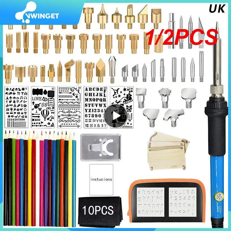 

1/2PCS Electric Soldering Iron 220V/110V/60W Adjustable Temperature Welding Solder Rework Station Ceramics Heat Pencil Tips