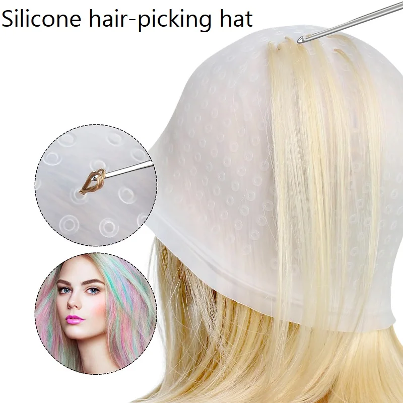 Hair Dye Cap Hair Dye Cap for Highlighting Hood Hair Coloring Silicone Meches Hat Scratches Painting Wicks