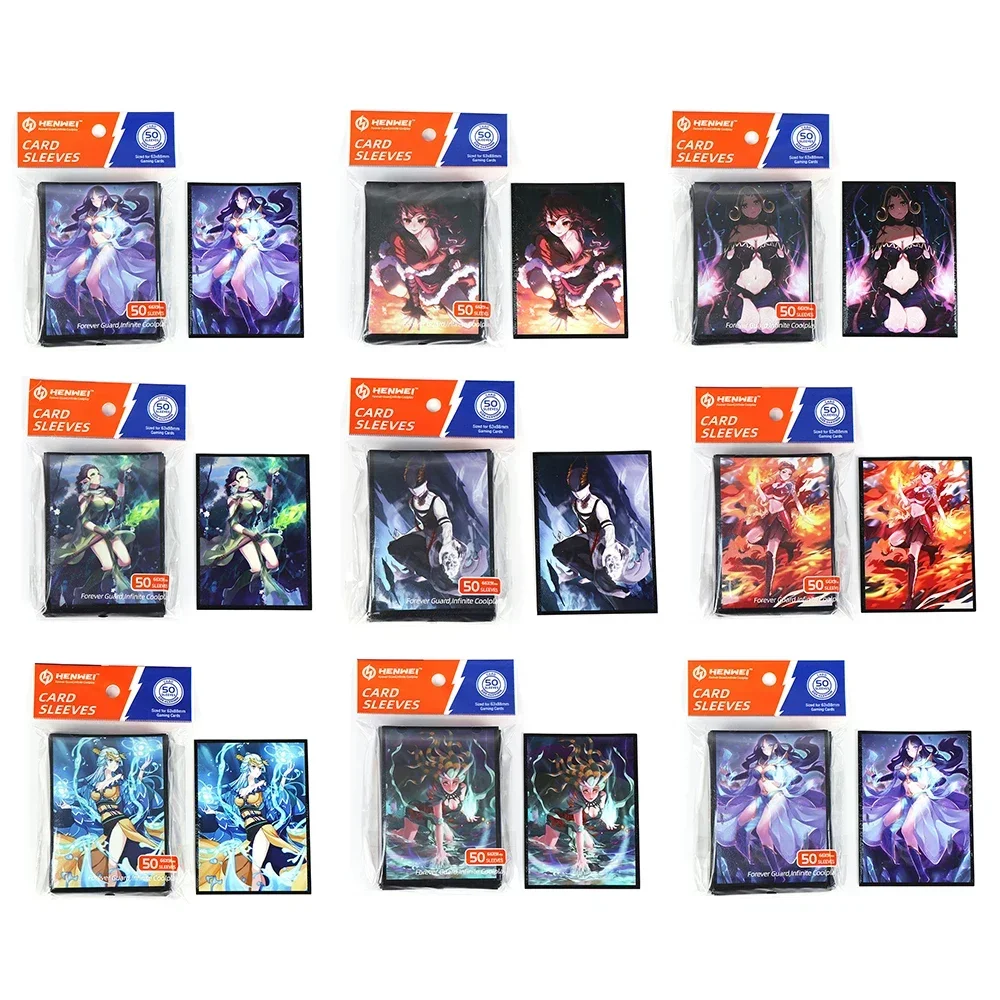 100PCS TCG Card Sleeves MGT Chandra Anzoko Board Game Trading Card Characters Standard Cards Shield Color For PKM Cards No PVC