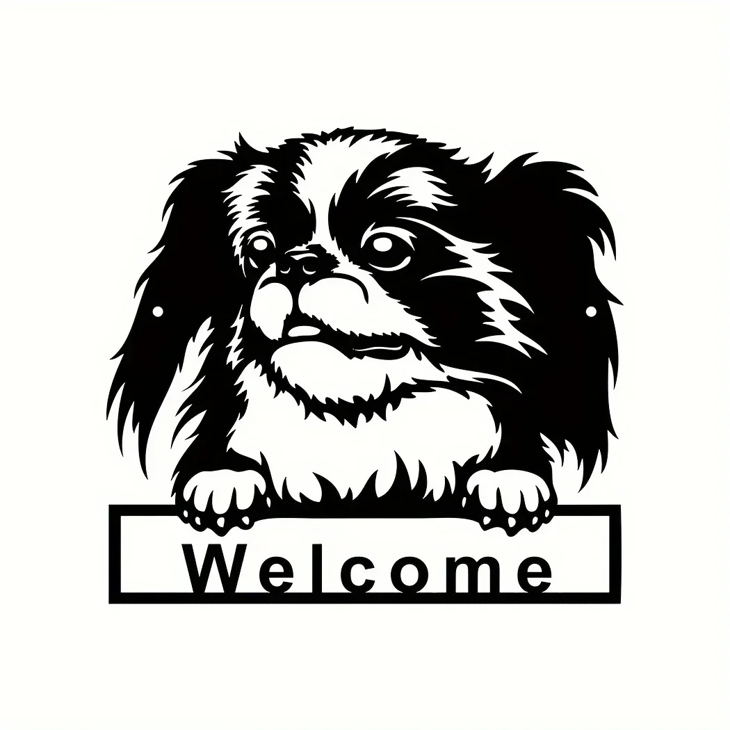 

CIFBUY Decoration 1pc Welcome Dog Metal Wall Hanging Art, Metal Home Sign Decoration, Room Home Decor, Office Living Room Door G