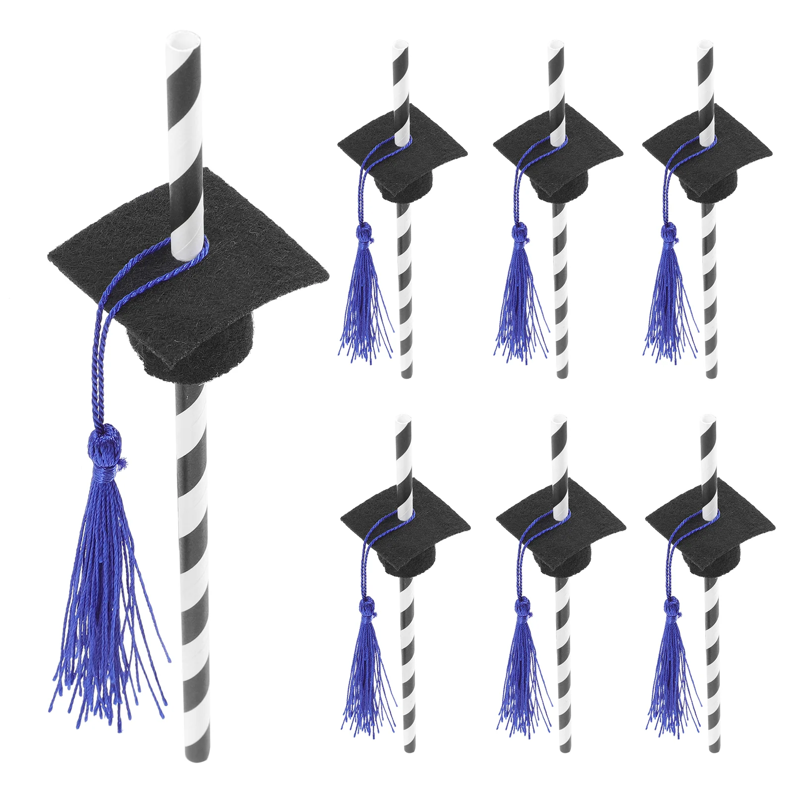 Paper Drinking Straws Graduation Cap Cocktail for Drinks Red Heart Confetti Party