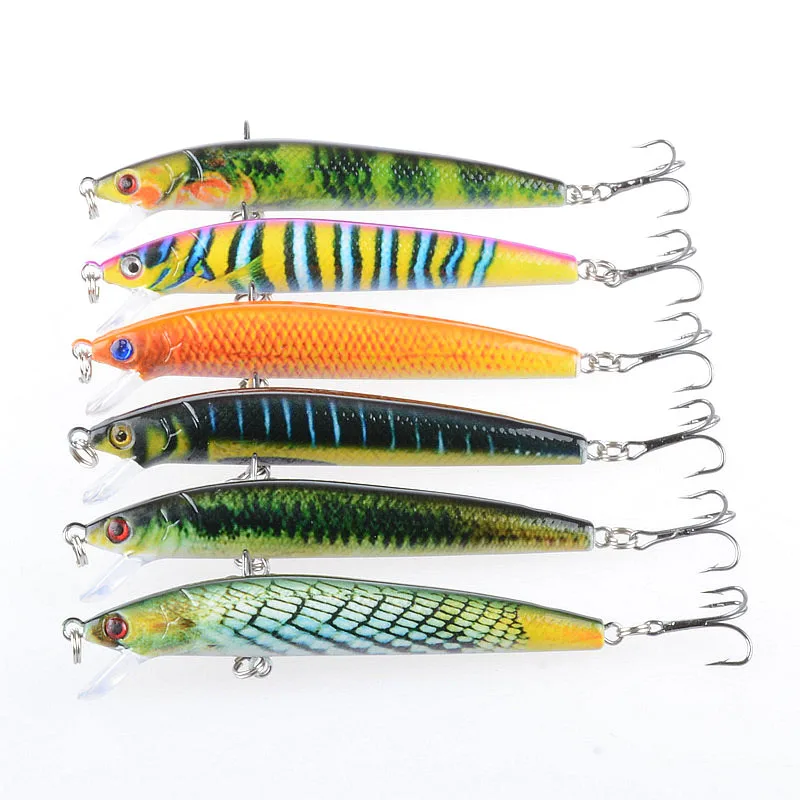 

9.5CM/8.5G Fishing Bait 6 Coclors Fake Lures Bionic Plastic Material Fishing Tool Lure bass, Mandarin Fish, Blackfish