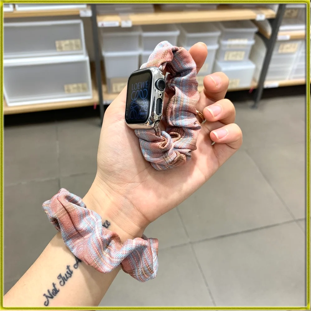 

Brand New Watch Strap for Apple Watch iwatch 1/2/3/4/5/6/7 Spring Summer Stretch Check Appleiwatch Strap Watch Band