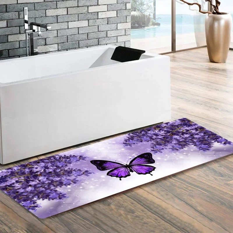 Butterfly Kitchen Floor Mat Home Entrance Doormat Decoration Carpet for Living Room Corridor Long Rugs Non-slip Bedroom Mat 4
