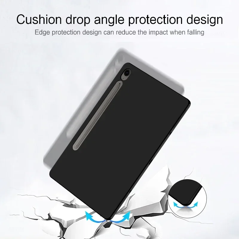 Black Silicone TPU Protective Shell Back Cover