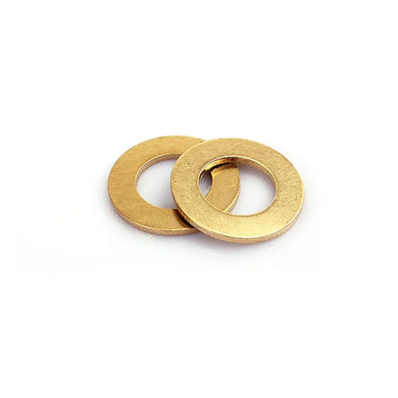 50-Piece Solid Brass Precision Washers Set - Flat Copper Shims, Gaskets, and Spacers