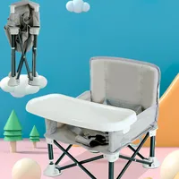 Chaise de salle à manger Portable pliable pour bébé, avec plaque, ceinture de sécurité, chaise de plage pour enfants, Camping, siège d'alimentation confortable pour bébé 3