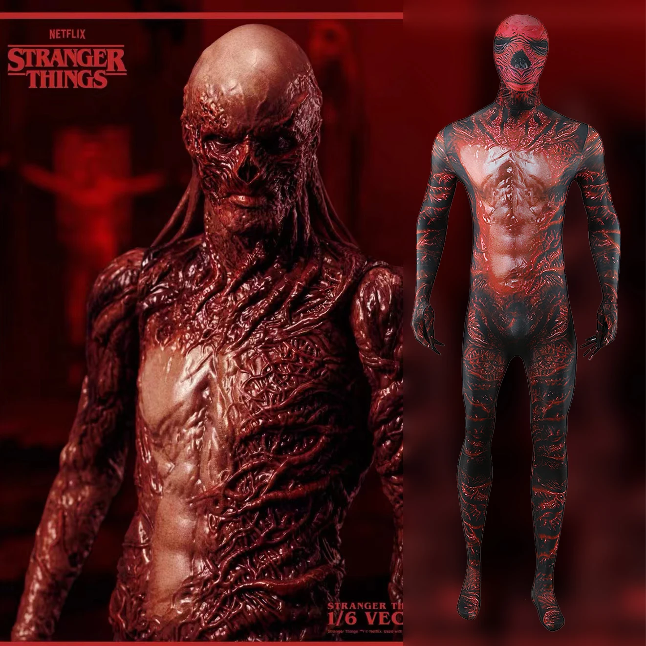 

Stranger Things Vecna Cosplay Costume Superhero Scary Zentai Suits Outfit 3D Printed Spandex Bodysuit Jumpsuit Halloween Costume