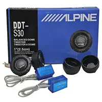 2X ALPINE DDT S30 Car Stereo Speakers Music Soft Dome Balanced Car Tweeters 180W Car Audio