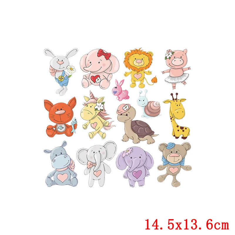 Prajna Cute Rabbit Series Patches Iron On Transfers Vynil Heat Transfer Cartoon Ironing Stickers On Kids T-shirt Cloth Applique 