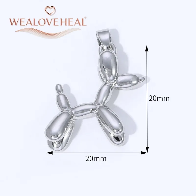 2026 Neuer Messing-Anhänger mit Zirkonia-Besatz, Niedlicher Emaille-Ballonhund Tieranhänger für DIY-Halsketten und Schmuckherstellung – Detail 24