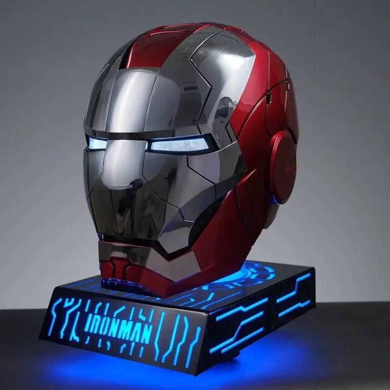 Marvel Iron Man Mk5 Helmet 6.0 Autoking Upgraded Version Imported Chips Wearable Helmets Blue And Silver Edition Adult Xmas Gift