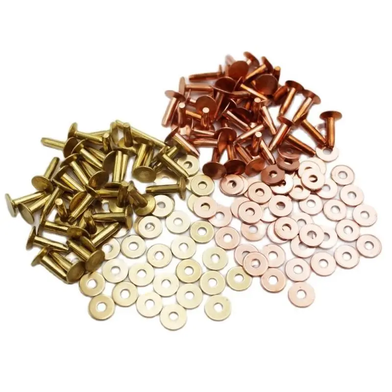 WUTA High Quality Leather Copper Rivets and Burrs,Solid Brass Rivets Studs  Permanent Tack Fasteners Craft,Belts,Halters,Bridles - AliExpress