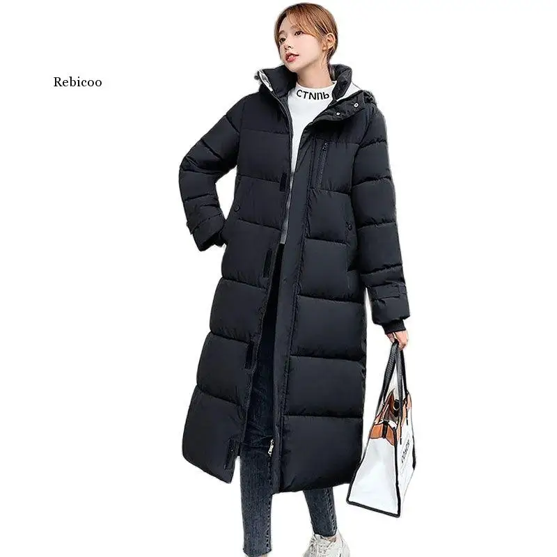 

Большие размеры, одежда, зимнее пальто, женские модные парки, теплые длинные куртки для женщин, облегающий Зимний пуховик с капюшоном, женская верхняя одежда