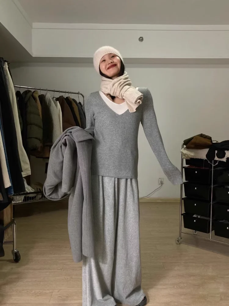 

TheR0w 2024 New Women's Casual Pants Autumn and Winter Classic Simple Casual Draped Pants Sweatpants