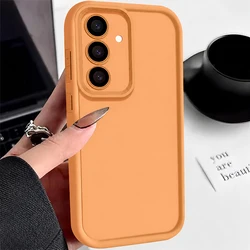 Vibrant Candy Color Soft Phone Case - Galaxy S25 (Orange)