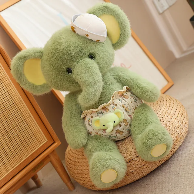 Cute Cartoon Elephant Stuffed Animal Plush Toys Soft Fluffy Plushies Pillow Doll for Baby Girls Kids Birthday Party Car Decor