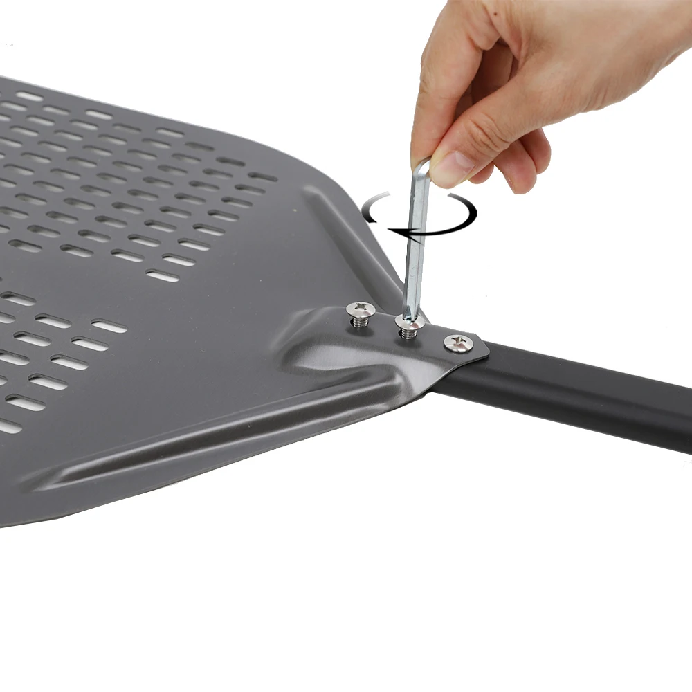 16 inch Big Pizza Peel Perforated Shovel paddle Metal Handle for Oven Turning Peel Kitchen Tools  Nonstick  Baking Accessories