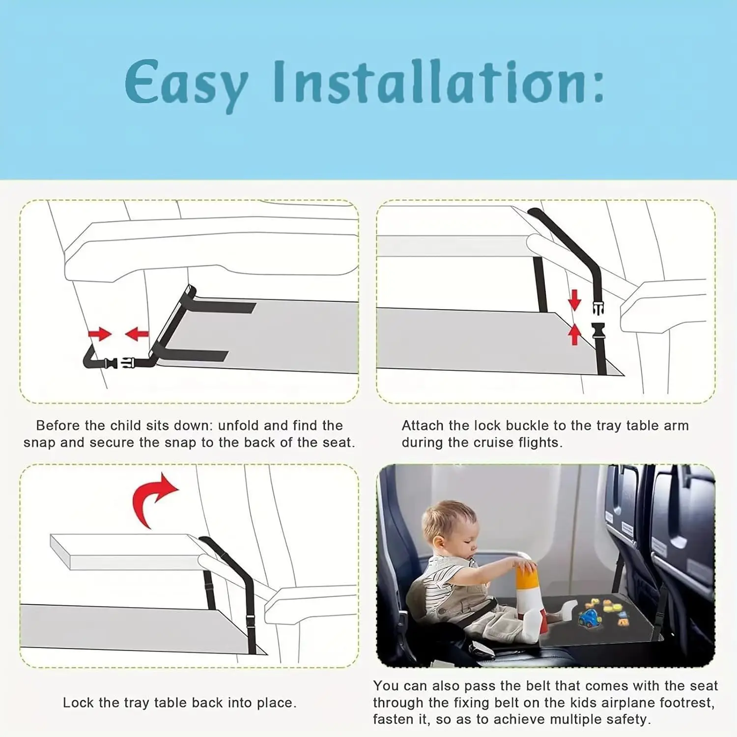 Toddler Airplane Bed, Portable Travel Bed Airplane Footrest for Kids, Foldable Bed,Travel Rest Pad for Kids