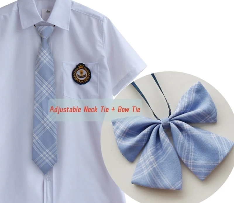 JK Fashion Girls Adjustable Plaid Necktie and Bow Ties Japan Korea School Uniform Anime