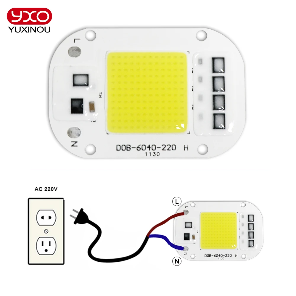 COB LED lampada Bead Chip Smart IC non c' è bisogno di Driver AC 220V 240V 20W 30W 50W modulo DOB per pianta fai da te coltiva la luce LED lampadina di inondazione