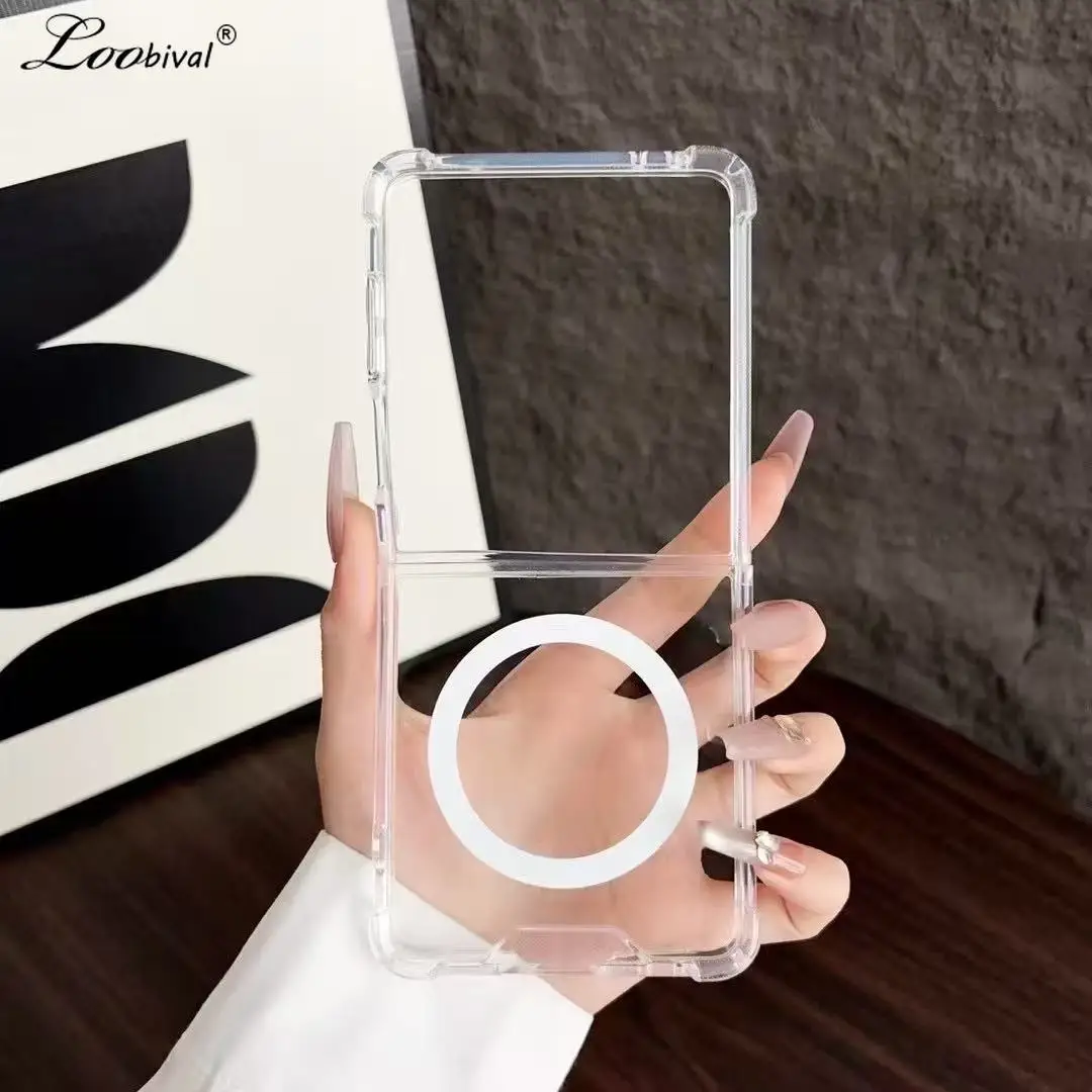 Transparente Schutzhülle für Samsung Galaxy Z Flip Fold 7 6 5 4 3 Fold7 Zflip, magnetisch, durchsichtig, mit Airbag-Stoßdämpfer, stoßfest_voghion.com
