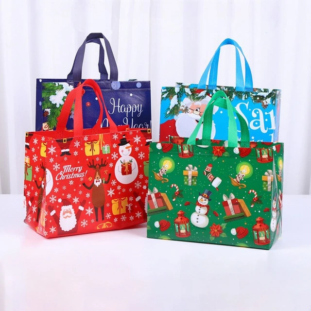 4Pcs Christmas Candy Box Bags Santa Claus Elk Gift Box DIY Cookie Packaging  Bag Kids Favor Merry Christmas Xmas Navidad Decor