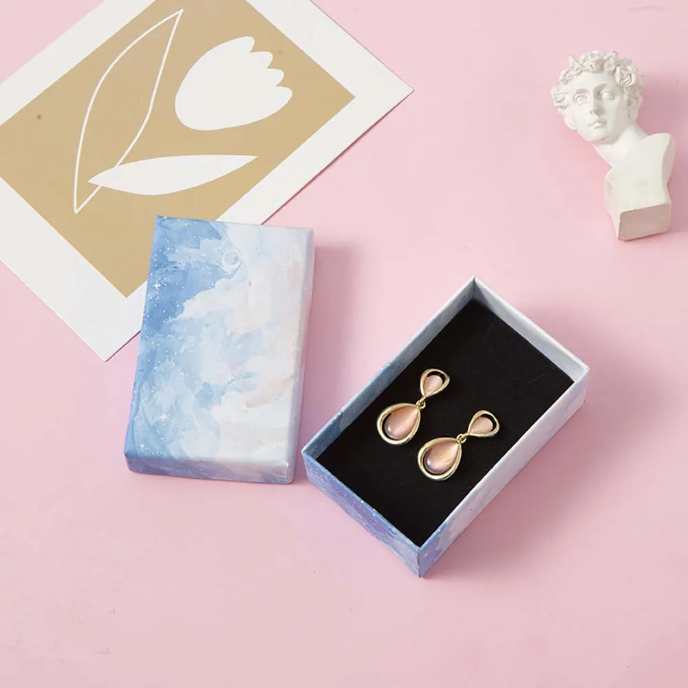 24-Pack Bulk Clouds Cardboard Jewelry Packaging Gift Boxes Travel Necklace Bracelet Ring Earring Organizer Storge Small Box Case