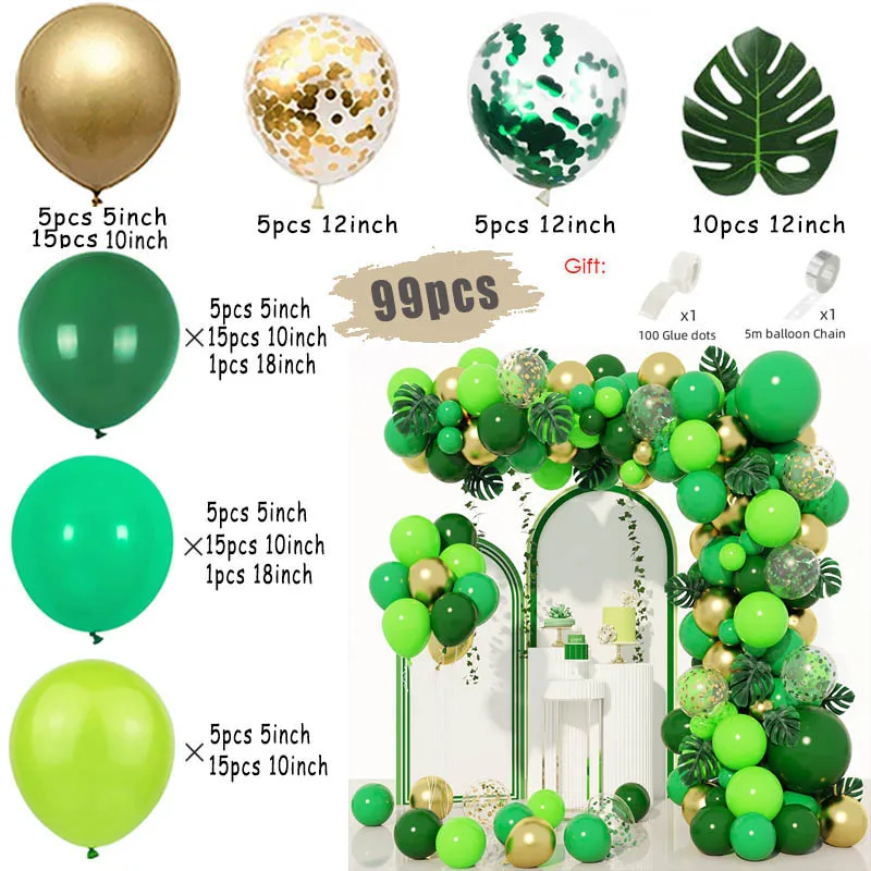 thumbnail image 1 of Kit de arco de guirnalda de globos blancos de safari en la jungla, suministros para fiestas de cumpleaños para niños, globos de látex dorados con patrón de ciervo, decoración para baby shower, 1 of 5