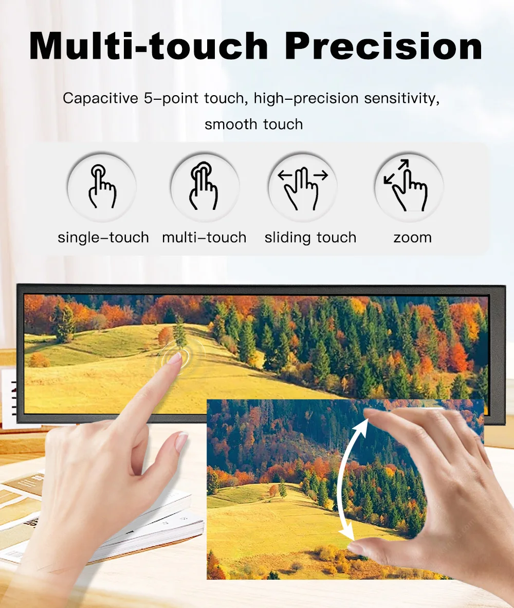 LESOWN  Ʈ ġ ũ ÷, 8.8 ġ  LCD ȭ, IPS FHD 480x1920 HDMI ޴ , ̽ PC ͸