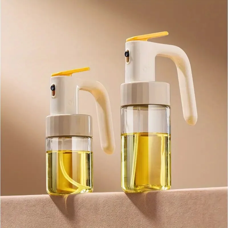 1pc, 250ml Glass Olive Oil Sprayer Bottle, Oil Spray For Salad BBQ Kitchen Baking Roasting Camping Picnic, Kitchen Accessaries