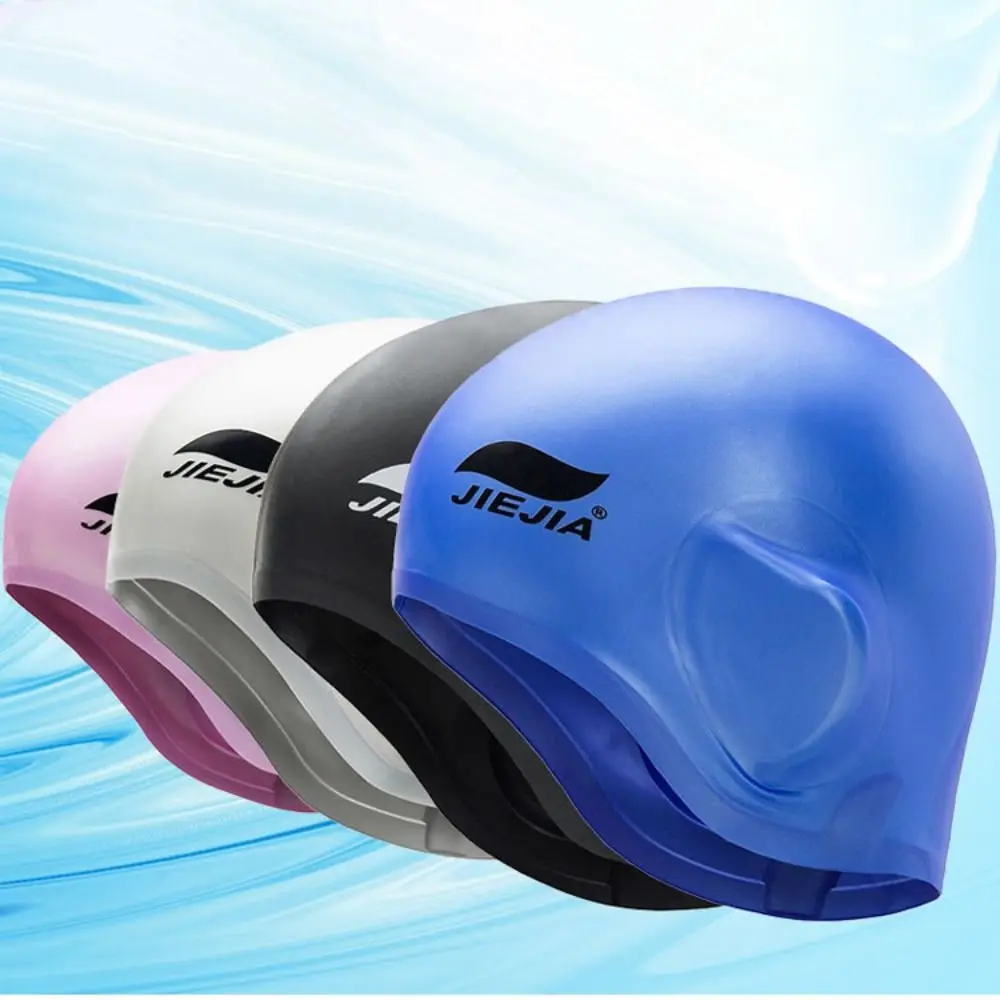 

Protect Ears Swimming Equipment Silicone Swim Pool Cap Protect Ears Swim Hat Silicone Swimming Caps High Elastic Diving Hat