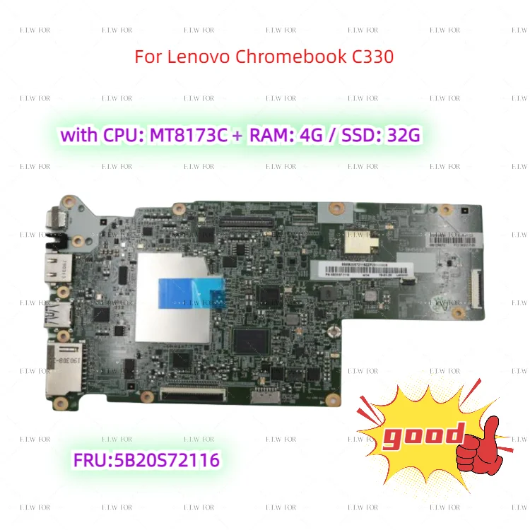 Per Lenovo Chromebook C330 Scheda Madre Del Computer Portatile Fru: Muslimcon Cpu Mt8173C + Ssd 32G + Ram 4G 100% Test Work